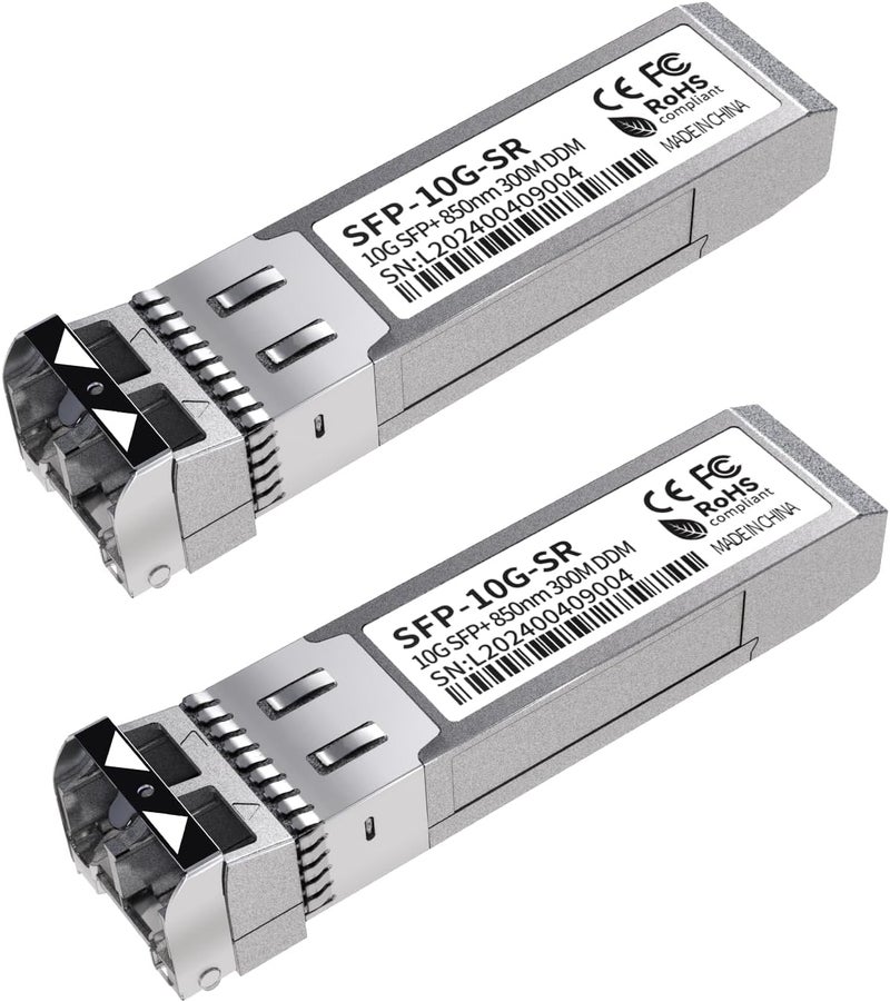 GESD 2Pack 10G SFP+ LC Module, 10GBase-SR Multi-Mode Ethernet Transceiver, 850nm MMF up to 400m – Compatible with Cisco, Meraki, Ubiquiti, Mikrotik, Netgear, HPE, TP-Link, Aruba and More - Image 1